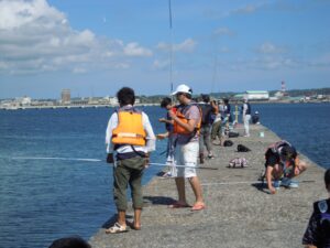 堤防釣り体験 たてやま体験学習旅行ナビ